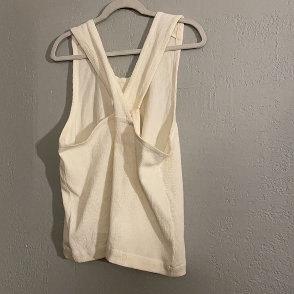 NWT Madewell Ottoman Jacquard Cross back Tank in Ivory - Picture 10 of 13